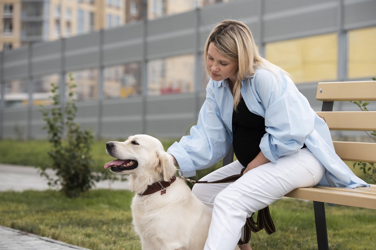 Renter relaxed at home with their emotional support dog